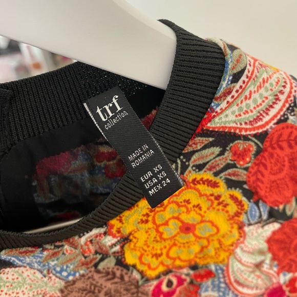 Zara TRF Printed Dress with Ribbed Trims - Picture 10 of 10